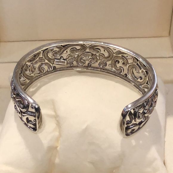 Barse Sterling Silver Scroll Cuff & Vintage Sterling Silver Modern Style Cuff - Picture 7 of 16